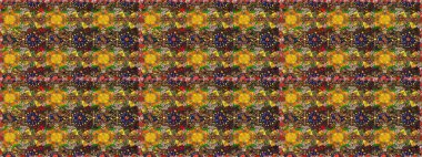 Çiçekli, suluboya desenli kusursuz çiçek deseni. Düz Çiçek Elementleri Tasarım Raster illüstrasyonu. Kahverengi renkte çiçekler. Renkli Bahar Teması Özelliksiz Arkaplan.