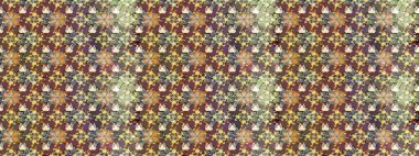 Renkli Bahar Teması eskiz kalıbı. Düz Çiçek Elementleri Tasarımı. Kahverengi renkli şirin çiçek deseni. Raster Modaya uygun kumaş deseni.