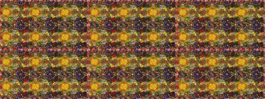 Çiçekli, suluboya desenli kusursuz çiçek deseni. Düz Çiçek Elementleri Tasarım Raster illüstrasyonu. Kahverengi renkte çiçekler. Renkli Bahar Teması Özelliksiz Arkaplan.