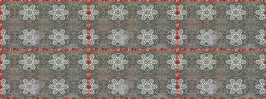 Gri renkli çiçekler. Kumaş desenli papatya çiçekleri ayrıntıları.