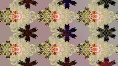 Bej renkli çiçekler. Renkli Bahar Teması eskiz kalıbı. Sevimli çiçek raster deseni. Düz Çiçek Elementleri Tasarımı.