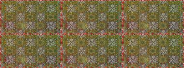 Kusursuz çiçek deseni duvar kâğıdı olarak kullanılabilir. Raster illüstrasyonu. Kahverengi renkte çiçekler.