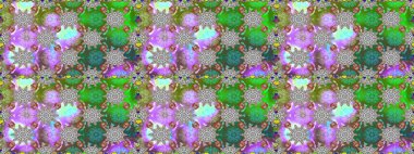 Karalama çiçekleri kusursuz desen. Yeşil el çizimi desen. Raster deseni. Sanat, çiçek tarzına ilham verir ve arka plan bırakır.