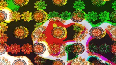 Renkli Bahar Teması eskiz kalıbı. Çiçekli çizim şekli. Düz Çiçek Elementleri Tasarımı. Gri renkli çiçekler.