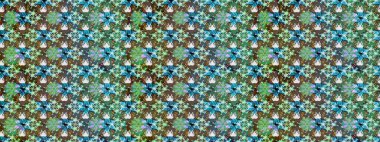 Yeşil renkte güzel bir tekstil. Raster illüstrasyonu. Suluboya çiçekli çiçek deseni.