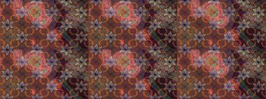 Hediye ambalaj kağıdı, tebrik kartları, posterler ve pankart tasarımı. Kahverengi renkli çiçekler. Raster düz çiçek çizim deseni.