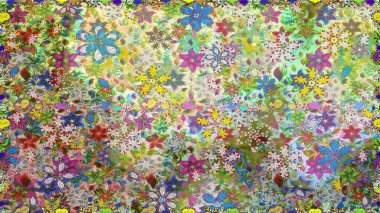 Tarafsız renklerde Asya tekstil tarzında. Raster illüstrasyonu. Kusursuz çiçek deseni.