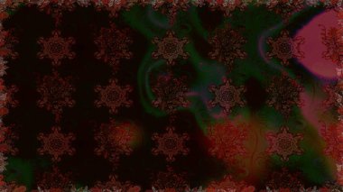 Düz Çiçek Elementleri Tasarımı. Renkli Bahar Temalı Kusursuz Arkaplan. Siyah renkli çiçekler. Raster illüstrasyonunda kusursuz çiçek deseni.