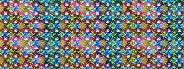 Çiçeksel çizim kalıbının yansıması. Vadinin mavi renkli çiçekleri.