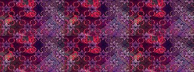 Mor çiçekli bahar çiçekleri. Küçük çiçekte güzel bir desen. Moda baskıları için zarif bir şablon. Küçük renkli çiçekler. Motley illüstrasyonu.