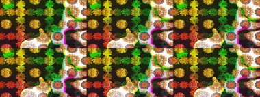 Gri renkli şirin tekstil tarzında. Çiçek arkaplan. Renkli çizim kalıbı. Çiçek duvar kâğıdı. Raster illüstrasyonu.