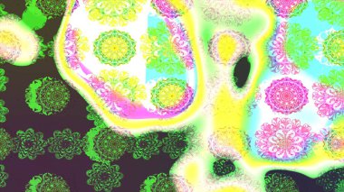 Robot resim. Küçük renkli çiçekler. Küçük çiçekte güzel bir desen. Moda baskıları için zarif bir şablon. Motley illüstrasyonu. Çiçekli bahar çiçekleri.