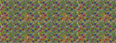 Raster düz çiçekleri pürüzsüz desen. Yeşil renkli çiçekler. Tasarım hediye paketi, tebrik kartları, posterler ve afiş tasarımı.