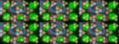 Çiçek deseni. Düz Çiçek Elementleri Tasarımı. Renkli Bahar Teması eskiz kalıbı. Raster çizimi. Güzel kumaş deseni..