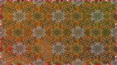 Çiçekler, dallar, bitkiler ve çiçekler. Güzel kumaş deseni. El çizimi. Raster illüstrasyonu.