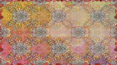 Rasterleştirme Trendy kumaş deseni. Şirin çiçekler. Kesintisiz çizgi deseni.