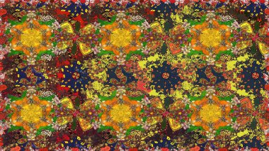 Kahverengi renklerde. Kahverengi renkte kahverengi papatya deseni. Raster illüstrasyonu.