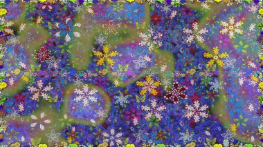 Çiçekli karalama şeklinde Raster çiçek deseni. Mor renkli çiçekler. Nazikçe, güzel çiçek arkaplanı..