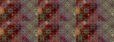 Çiçeksel fantezi tasarımı ve parlak bir arka plan çizimi. Düz Çiçek Elementleri Tasarımı. Renkli Bahar Teması çizim şablonu.