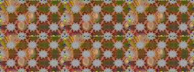 Renkli, pürüzsüz desen. Raster illüstrasyonu. Çiçek duvar kâğıdı. Çiçek arkaplan. Kahverengi renkli şirin tekstil.