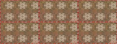 El çizimi çiçekli, soyut, pürüzsüz desen. Kahverengi renkli çiçekler. Raster illüstrasyonu.