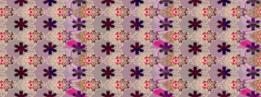 Sevimli çiçek raster deseni. Tarafsız renklerde çiçekler. Renkli Yaz Temalı eskiz kalıbı. Düz Çiçek Elementleri Tasarımı.