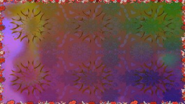 El çizimi. Çiçeklerle kusursuz desen. Kahverengi renkli çiçekler. Suluboya çizimi.