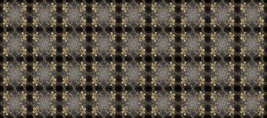 Gri, kahverengi, bej ve altın desenli. Klasik raster şablonu. Tekrarlayan ögelerle kusursuz soyut arkaplan.