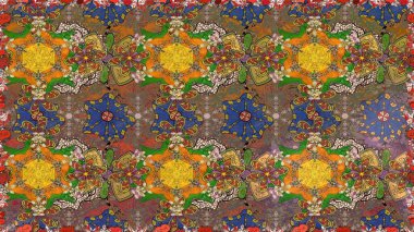 Kusursuz desenli, modaya uygun kumaş deseni. Şirin çiçek elementleri. Düz Çiçek Elementleri Tasarımı. Raster illüstrasyonu. Renkli Bahar Teması Kusursuz Arkaplan.