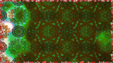 Vadinin yeşil renkli çiçekleri. Çiçeksiz desenlerin çizimi.