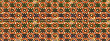 Kusursuz ortaçağ çiçek deseni. Dekoratif simetri arabesk. Kahverengi renklerde altın. Doğum günü kartı, davetiye ya da afiş için iyidir. Raster illüstrasyonu.