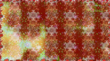 Çiçekli, kusursuz bir arkaplan. Düz Çiçek Elementleri Tasarımı. Çocuk stili. Renkli Bahar Teması Kusursuz Arkaplan.