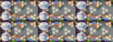 Çocuk stili. Düz Çiçek Elementleri Tasarımı. Renkli Bahar Teması eskiz kalıbı. Çiçekli çizim raster arkaplanı.