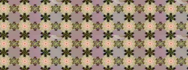 Raster deseni. Bahar çiçekleriyle desen dalla, bej renklerle çiçek siluetiyle.