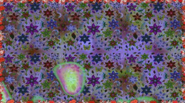 Çiçekli bahar çiçekleri. Kusursuz. Moda baskıları için zarif bir şablon. Küçük çiçekte güzel bir desen. Motley illüstrasyonu. Küçük renkli çiçekler..