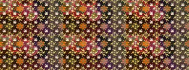 Raster düz çiçek çizim deseni. Kahverengi renkli çiçekler. Tasarım hediye paketi, tebrik kartları, posterler ve afiş tasarımı.