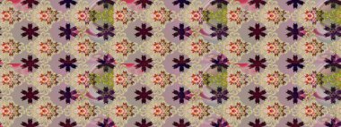 Bej renkli çiçekler. Sevimli çiçek raster deseni. Düz Çiçek Elementleri Tasarımı. Renkli Bahar Teması çizim şablonu.