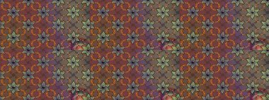 Raster illüstrasyonundaki çiçek desenli çizim. Kahverengi renkli çiçekler. Renkli Bahar Teması eskiz kalıbı. Düz Çiçek Elementleri Tasarımı.