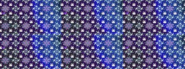 Millefleur 'lar. Küçük menekşe ve çiçeklerle oldukça eski bir besin torbası deseni. Tekstil, kumaş, kapaklar, duvar kağıtları, baskı, paket, koleksiyon defteri, örgü, dekupaj için çiçek arkaplanı..