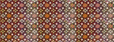 Çiçek. Raster illüstrasyonu. Taslak dekoratif arka plan, çiçek mandala. Kahverengi renklerde.