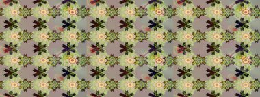 Asya tekstil tarzında. Raster illüstrasyonu. Raster illüstrasyonu. Çiçek desenli çizim. Gri renkli çiçekler.