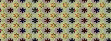 Raster illüstrasyonu. Düz Çiçek Elementleri Tasarımı. Renkli Bahar Teması eskiz kalıbı. Çiçekli çiçek deseni, suluboya. Tarafsız renklerde çiçekler.