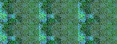 Çok yeşil zarif küçük çiçekler ve yeşil renkli komik böcekler, raster desen, illüstrasyon.