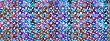 Çiçekli karalama şeklinde Raster çiçek deseni. Mavi renkli çiçekler. Nazik, sevimli çiçek arkaplanı..