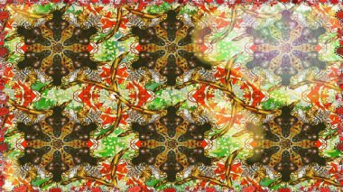 Kahverengi renklerde altın çiçekli altın desenler. Raster geometrik arka plan. Altın rengi, kusursuz çizim. Senin tasarımın için, duvar kağıdı..