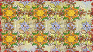 Vadinin çiçekleri tarafsız renklerde. Raster - stok. Suluboya, elle çizilmiş. Kusursuz arkaplan deseni.