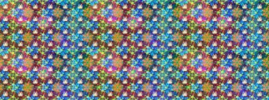 Raster illüstrasyonu. Soyut çiçek çizim kalıbı arka planı. Mavi renklerde. Raster deseni. Küçük çiçekte sevimli çiçek deseni var..