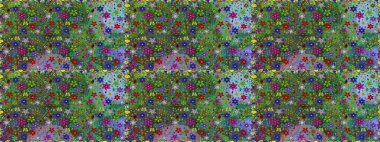 Suluboya, elle çizilmiş. Vadinin yeşil renkli çiçekleri. Raster - stok. Kusursuz arkaplan deseni.