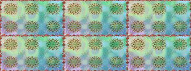 Mavi renkli çiçekler. Raster illüstrasyonunda kusursuz çiçek deseni.