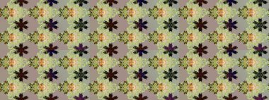 Eski usul. Raster illüstrasyonu. Miles Fleur, süslü püslü bir süs. Kumaş, tekstil, duvar kağıdı baskısı için. Eskiz geçmişi. Tomurcukları papatya çiçekleri olan sevimli bir çiçek deseni..